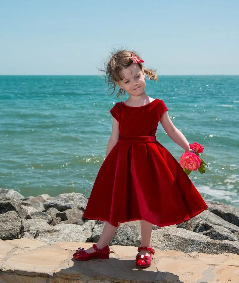 lovely-flower-girl-dresses-for-weddings-red-velvet-bow-sash-tea-length-tulle-first-communion-dress-special-occasion (1)