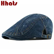 Вымытый джинсовый берет шляпа винтажные джинсы плоская кепка Британский западный стиль Advance плоская кепка Ретро Boina Snapback бейсбольная кепка Bone