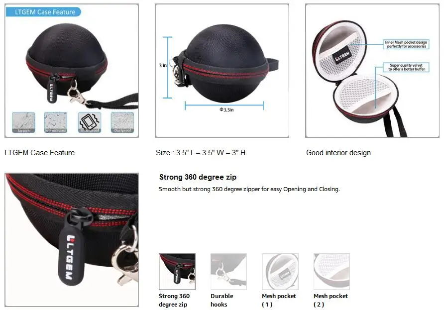 LTGEM Сумка для планшета EVA для Sphero Mini App-Controlled шарик робота-Дорожная Защитная сумка для переноски