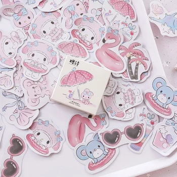

45Pcs/box Lovely Seaside Holiday Mini paper sticker DIY Diary Scrapbooking Decorative Stickers Stationery
