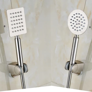 

Free Shipping Ultrathin Style Handshower Brushed Nickel Handheld shower Head Dtainless steel Shower Hose/pipe