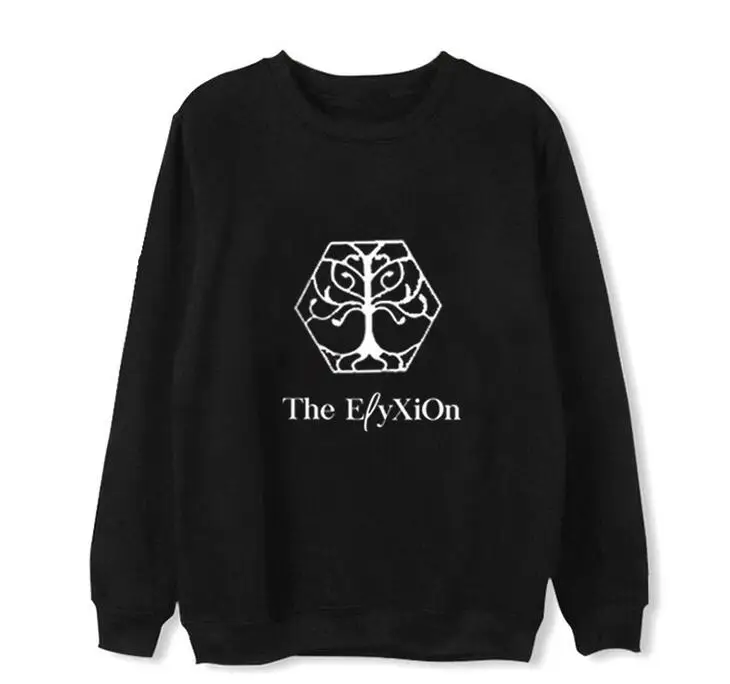 Kpop exo четвёртый Тур концерта elyxion то же самое с именами членов группы Печать О образным вырезом толстовка для фанатов унисекс пуловер легкие свободные кофты