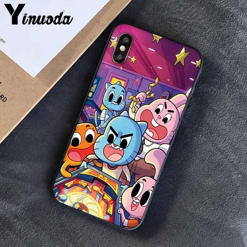 Yinuoda удивительный мир Gumball gumball новое поступление черный чехол для телефона iPhone 8 7 6 6S 6Plus 5 5S SE XR X XS MAX Coque - Цвет: A16