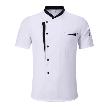 

M-3XL Unisex Short-sleeved Breathable Anti-dirty Chef Jacket Uniform Restaurant Hotel Overalls Kitchen Food Service Coat Suits