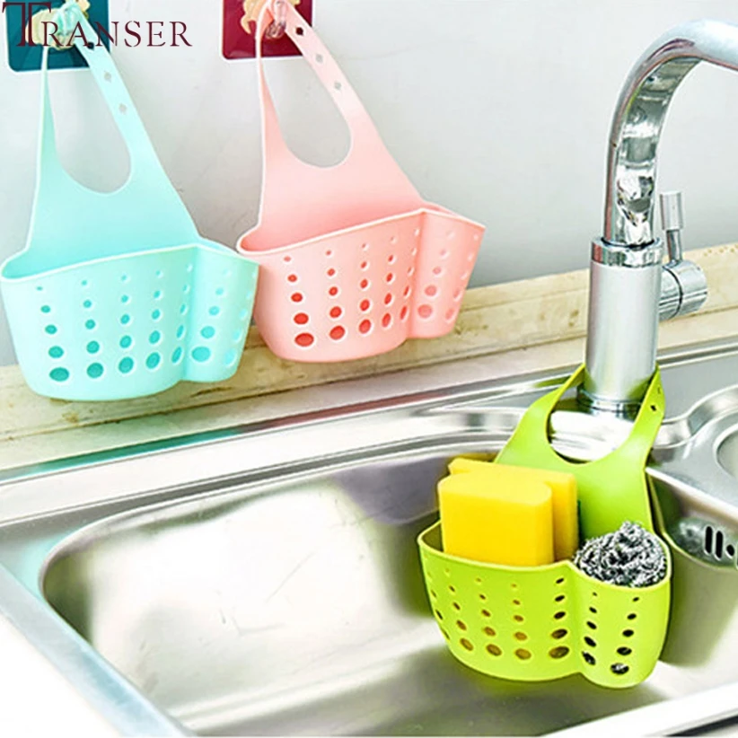 

Portable Plastic Hollow Stroage Bag Home Kitchen Hanging Drain Bag Basket Bath Storage Tools Sink Holder 90509