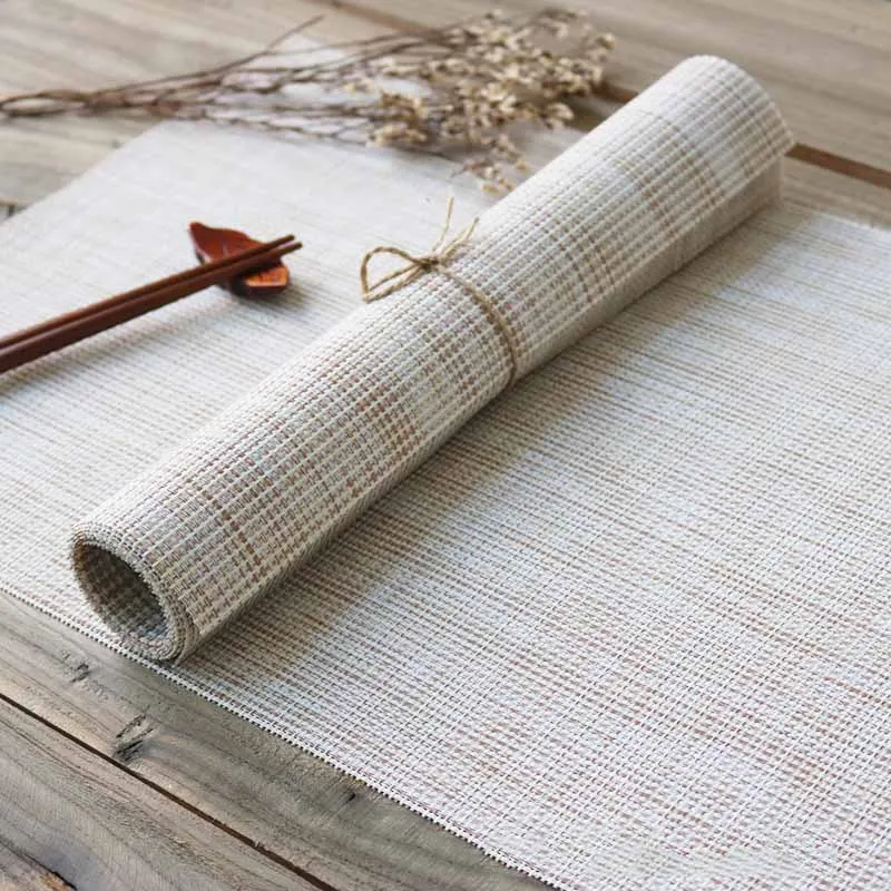 45*30CM Table Mat Rectangular PVC Non-Slip Bowl Plate Cup Pads Braided Placemat Heat Insulation Pad Kitchen Accessories