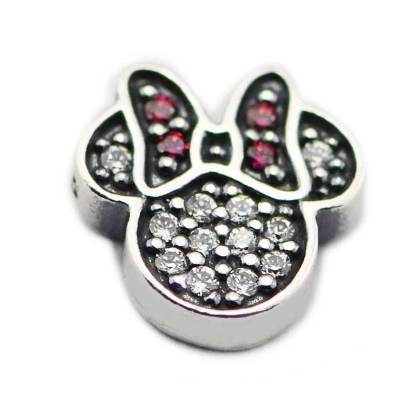 

DIY Beads for Jewelry Making Sterling-Silver-Jewelry Sparkling Minnie Icon Petite Bead Charms Silver 925 Berloque Perles Women