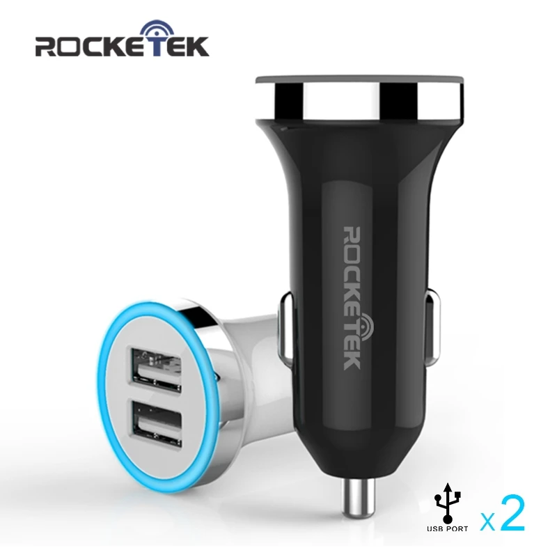 Rocketek multi usb car charger smart IC 2 USB 2.4A phone adapter accessories for iphone 4 5S 6
