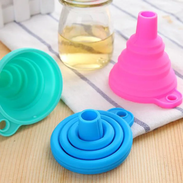 Elongated Neck Kitchen Funnel Folding Candy Color Household High Temperature Liquid Distributor. Gadgets Cool | Дом и сад