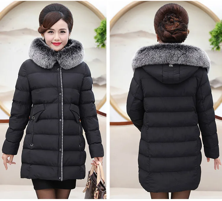 Old Ages Women Long Jackets Winter Cotton Padded Thickened Coat For Grandma Plus Size 4XL Warm Jackets Aged Ladies Overcoat CH594 (2)