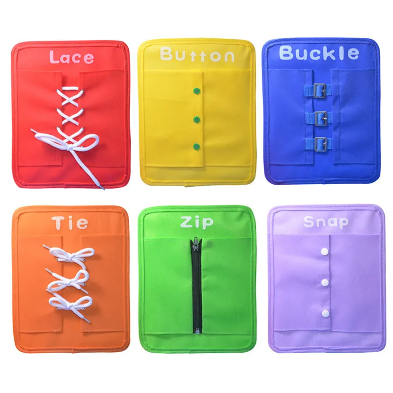 New 6pcs/set Baby Board Toddler Early Dressing study board Children Enlightment Learning Education Toy Cardboard