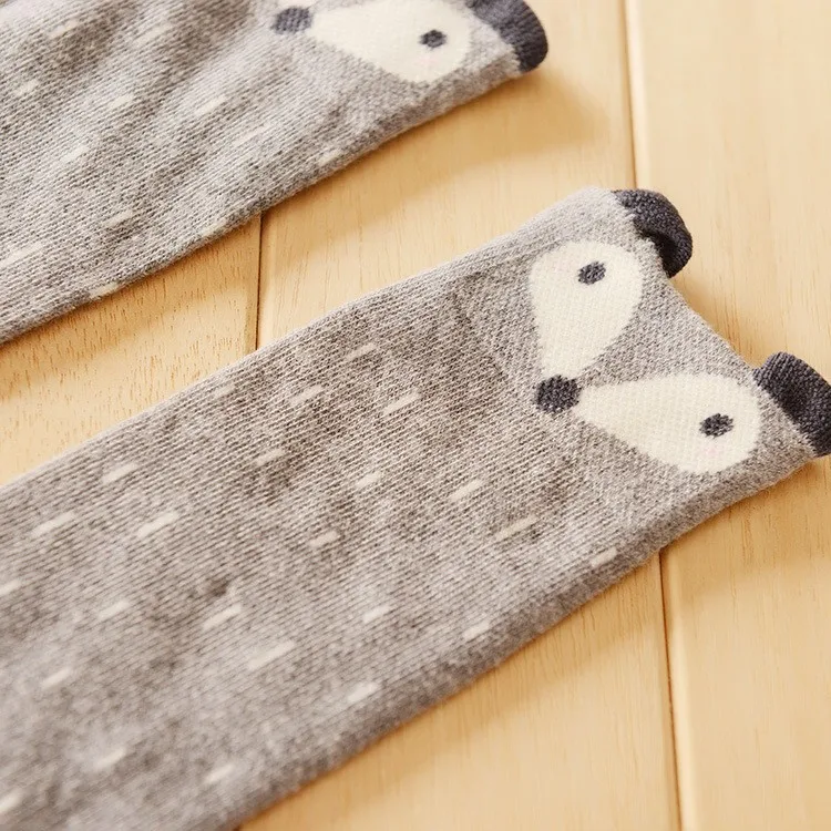 Носки для мальчиков и девочек с принтом Лиса детские носки с мультипликационным принтом хлопковые носки с принтом с животными гетры по колено meias для детей 0-2 2-5 лет