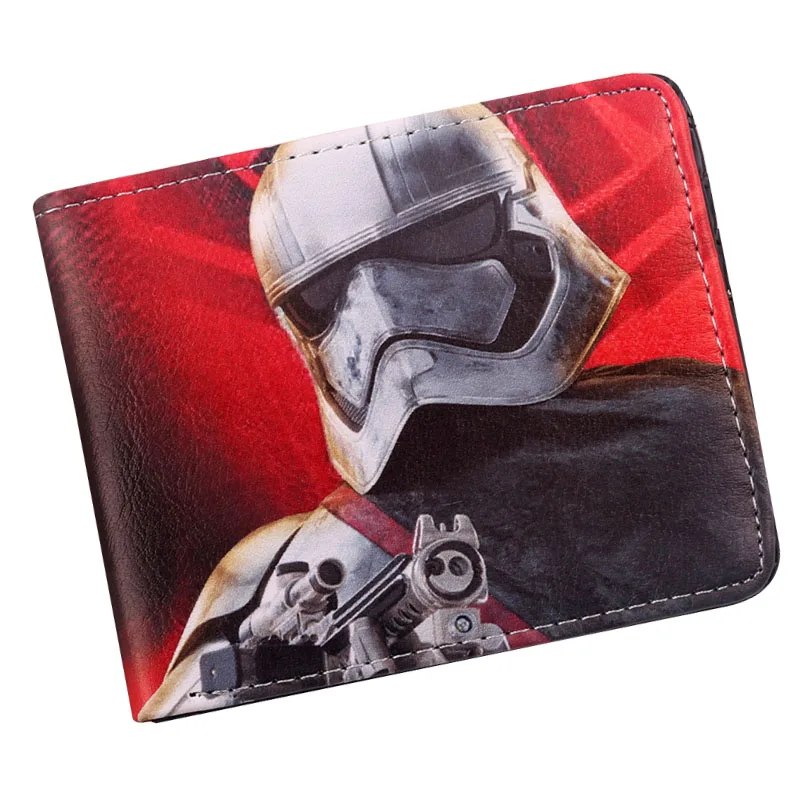 Comics star wars white knight darth vader 3D Short Wallet Bi-Fold Men Purse Young Students Card Holder - Цвет: SW-18