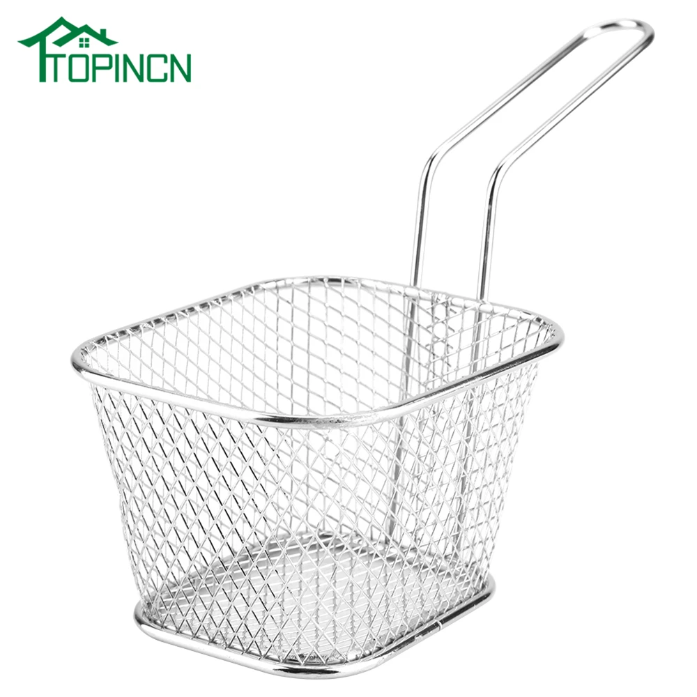 

TOPINCN Mini Stainless Steel Chips Deep Fry Baskets Colanders Food Presentation Strainer Potato Cooking Tool