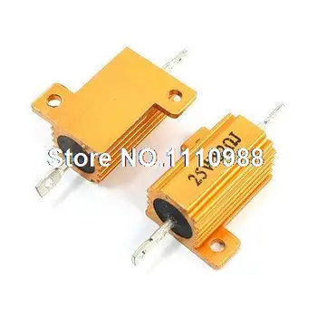 

2 Pcs Gold Tone Axial Aluminum Housed Clad Resistor 25W 82 Ohm 5%