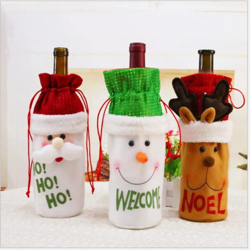 New Santa Claus Snowman Elk Wine Bottle Bag Christmas Gift Home Party Table Decoration | Дом и сад