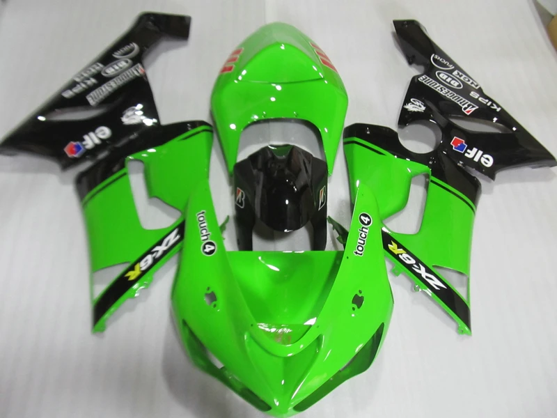 

Custom painted Fairing kits for Kawasaki NINJA ZX 6R 2005 2006 zx6r 05 06 green black plastic motorcycle fairings set HP10