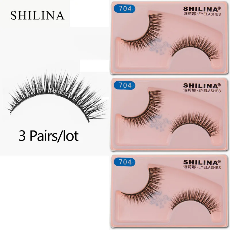 SHILINA 3 Pairs/lot False Eyelashes Natural Fake Eyelashes Long Lasting