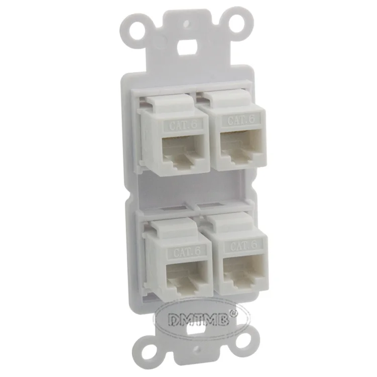 Внутренняя настенные тарелки 4 порта CAT6 RJ45 с keystone стиль и поддержки diy