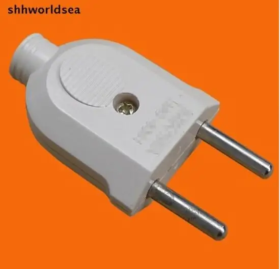 Shhworldsea 30 шт. белый AC 250V 10A/16, EN, ЕС, Раунд 2 Pin 4,0 мм Мощность шнура питания, электровилки, Съемный разъем