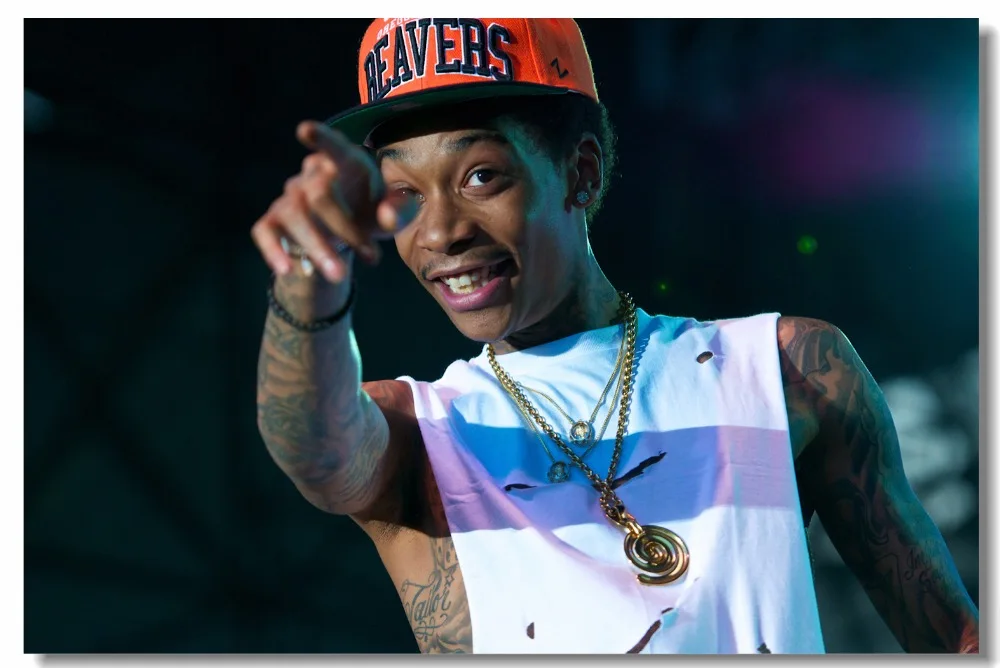 Custom Canvas Wall Decals Famous Singer Rapper Poster Wiz Khalifa
