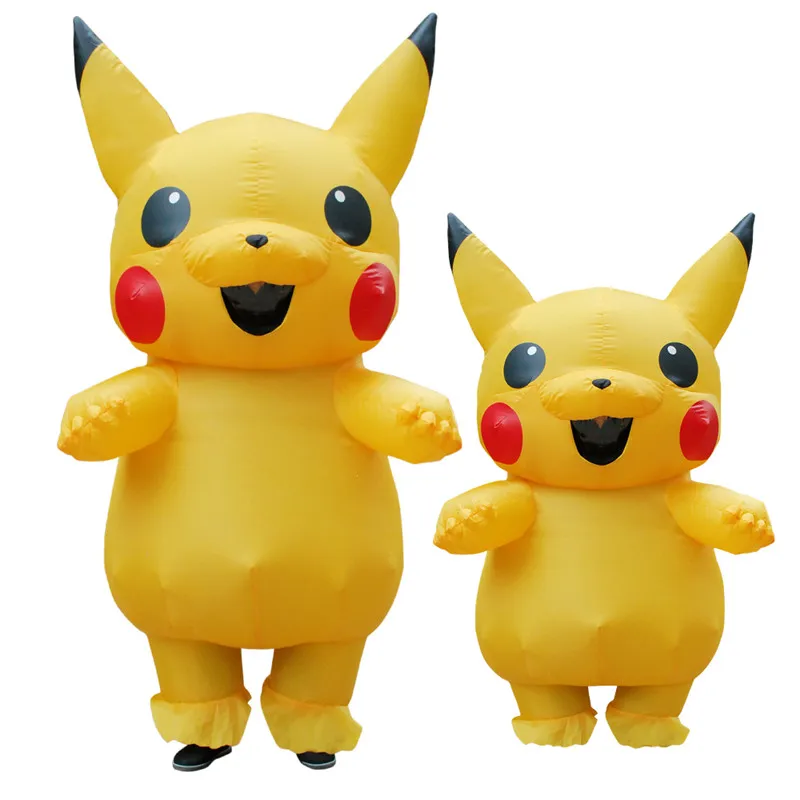 

Kids Adult Inflatable Pikachu Costumes Fashion Large Pokemon Mascot Costume for Party Funny Anime Pikachu Full Body Jumpsuit