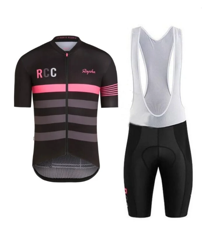 

Hot Top Quality RCC Short Sleeve Men's Cycling Jersey and Bib Shorts Bike Set Cycling Clothes With 4D Gel Pad Italy MITI