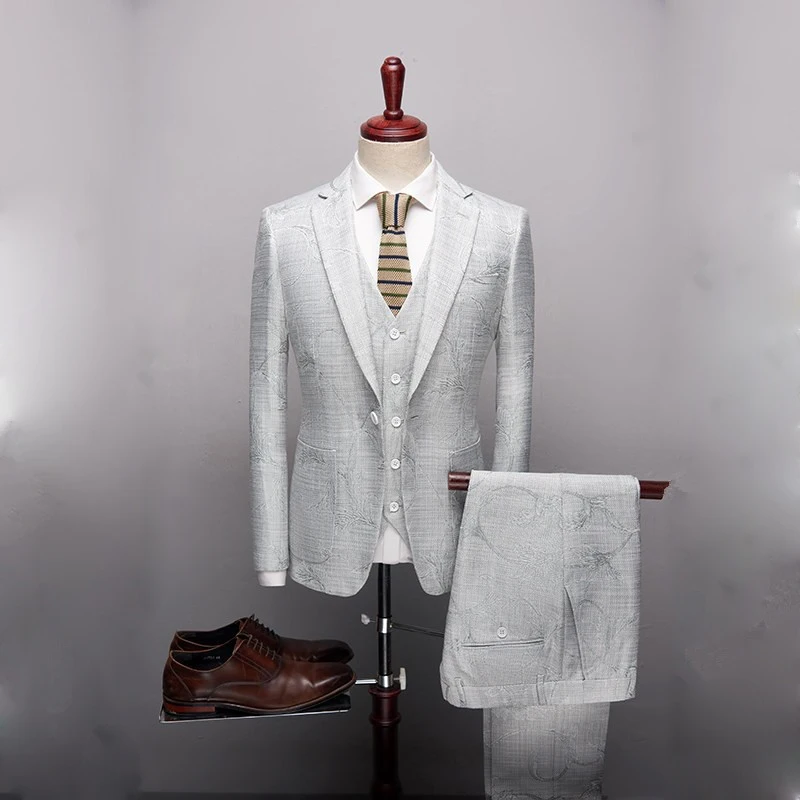 

Fashion New Boutique High quality Mens Wedding suits Formal Suits 3 Pieces Wedding Groom Tuxedos Prom Slim Fit Print suits