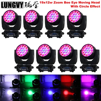 

Free Shipping 8pcs/lot New 19x12W RGBW Zoom Led Moving Head RGBW Wash Beam Professional Stage With Circle And Macro Effect