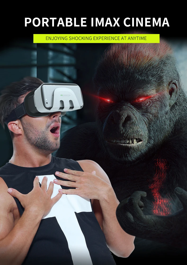 VR Shinecon G03B вр смарт видео виар шлем 3D очки виртуальной реальности для iPhone Android смартфонов три 3 D умные игр дополненной телефона комплект смартфона видеоочки с экраном контролерами дополненная электронные