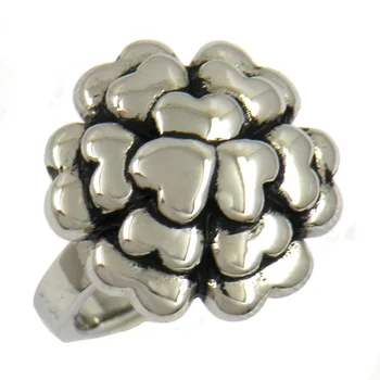 

FANSSTEEL Stainless steel jewelry HEART FLOWER RING FSR08W63