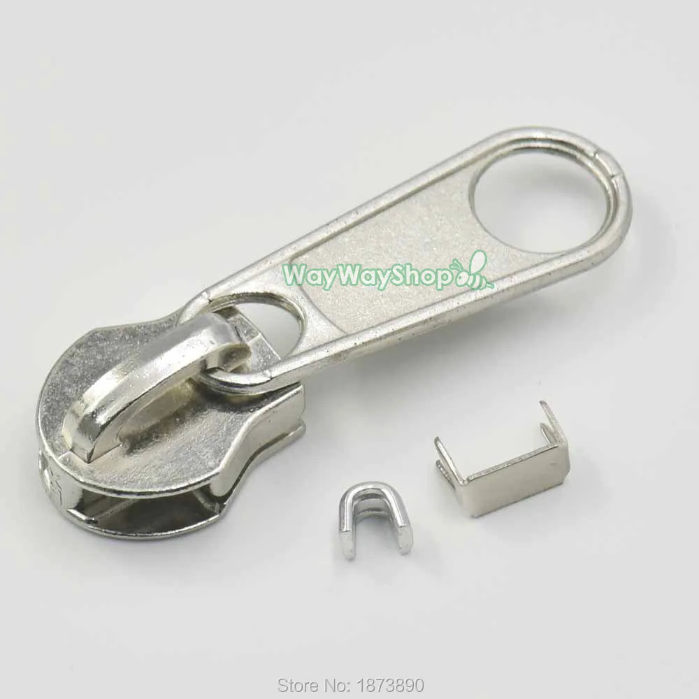25 sets Molded Zipper Puller Slider Pull 10 Stoppers Bottom Repair