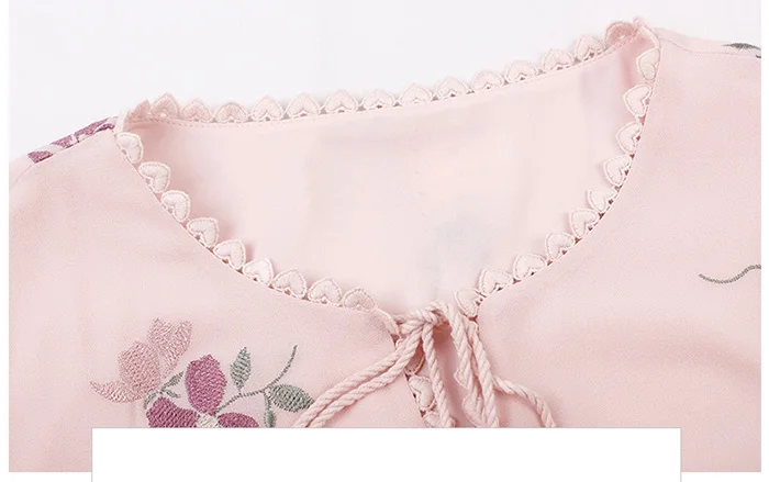Только плюс элегантные розовые шифоновые платья для женщин Повседневные Вечерние платья с вышивкой и кисточками осеннее женское платье S-XXL