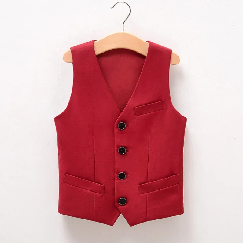 Boys Birthday Dress Prince Formal Vest Brand England Style Gentle Boys Wedding Waistcoat Kids Party Performance Vest for Boy F31