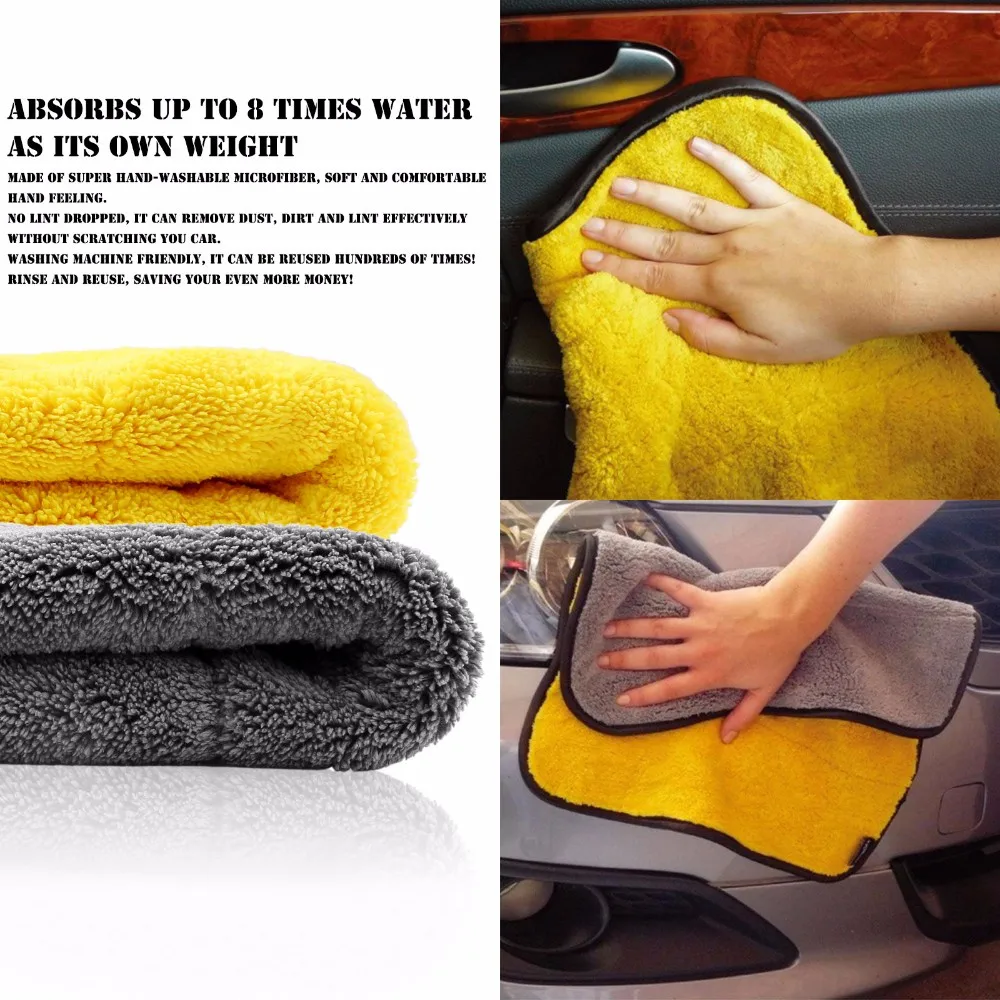 45x38cm Plush Microfiber towel Super Thick Car Cleaning Wash Clean