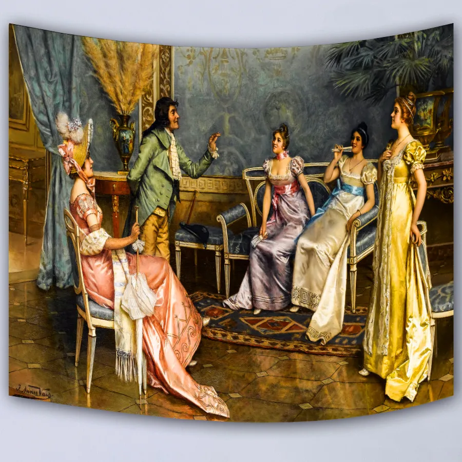 Европейский дворец королевская картина маслом гобелены домашние декоративные гобелены Настенный Ковер удобный диван Чехол коврик для пикника
