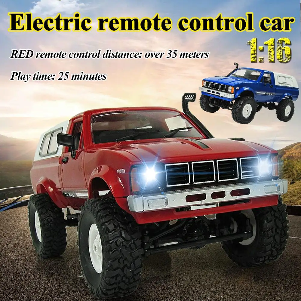 WPL C-24 Jeep 4WD RC CAR Remote Control Car Toy 1:16 Model Car 2.4G OFF-Road RC High Speed Truck RTR Car for Boys 40km h high speed rc car 1 24 2 4ghz full proportional rc car 4wd off road racer rtr rc moster truck car toy for child best gift