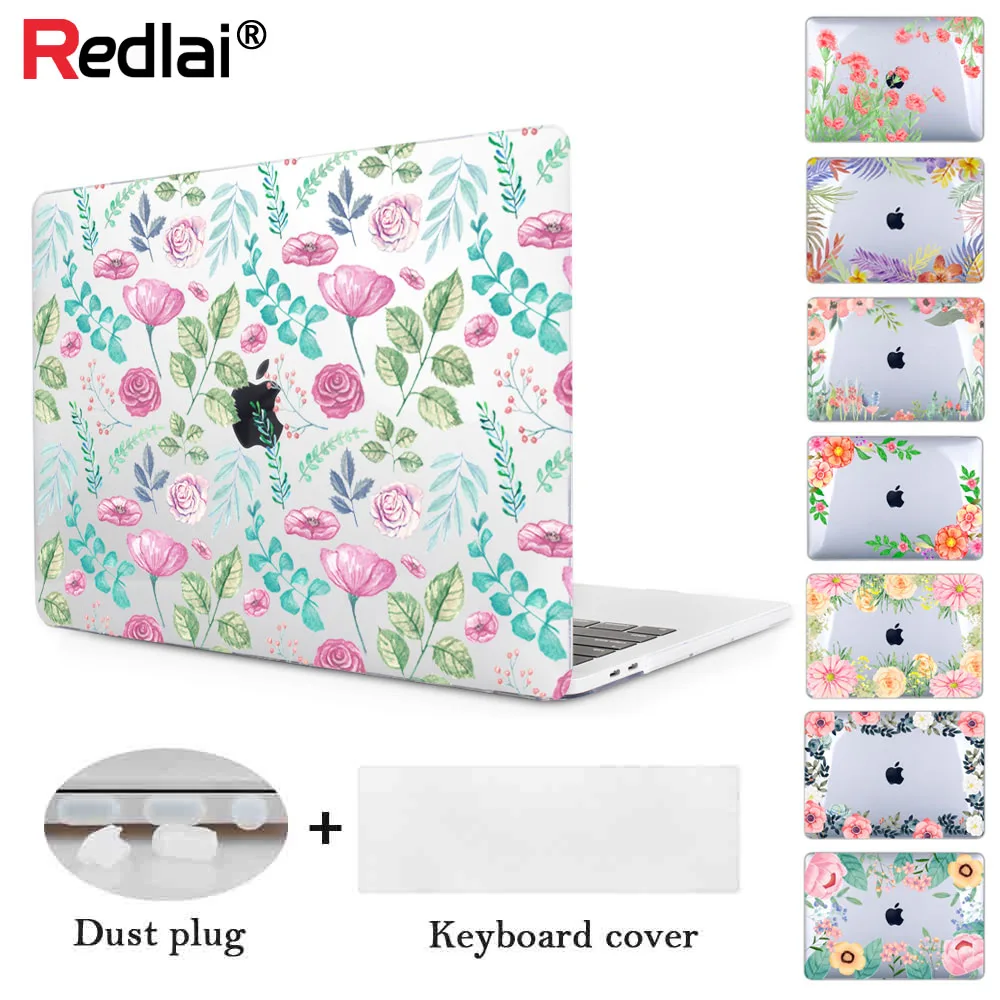 

Redlai Unique design Hand painted flower frame 3D Print 2018 For Macbook Pro 13 15 with Touch bar Air 13 15 Retina Pro