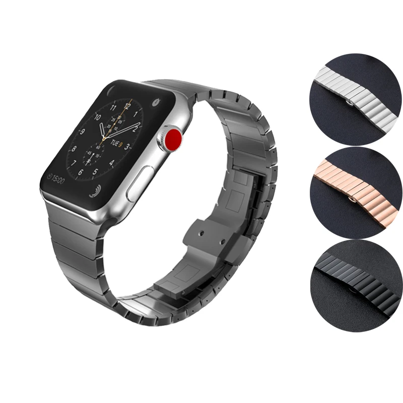 

Butterfly buckle watch strap for apple watch band 4 42mm 38mm correa stainless steel metal watchband for iwatch 44mm 40mm 3/2/1