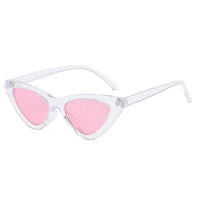 Брендовые женские солнцезащитные очки "кошачий глаз", новая мода, треугольная оправа небольшого размера, красные, черные, розовые, яркие цвета, солнцезащитные очки UV400 - Цвет линз: TR Pink