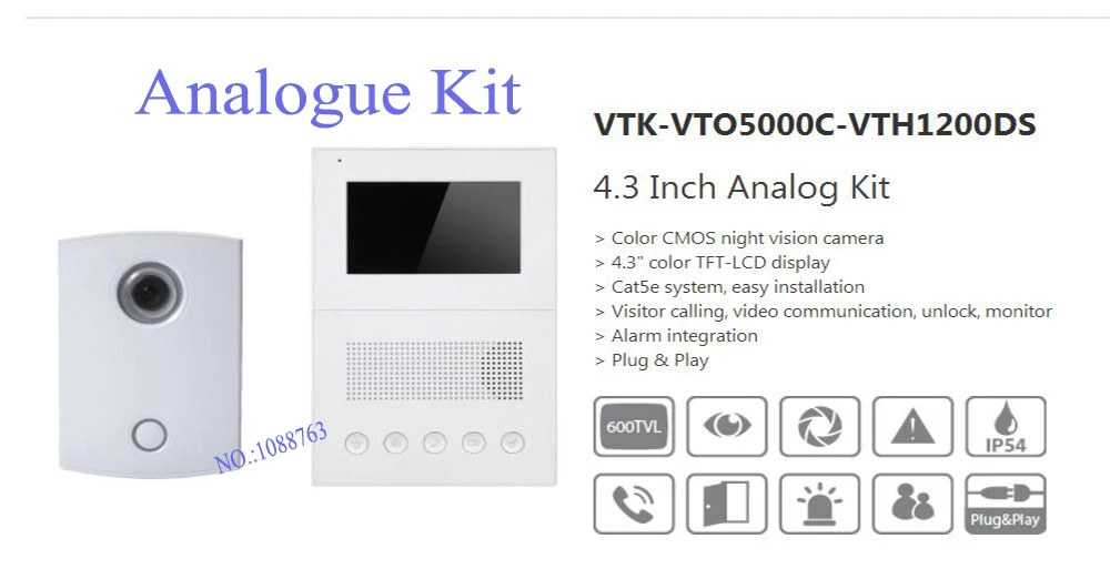 Free Shipping DAHUA Video 4.3 Inch Analog Kit Color CMOS night