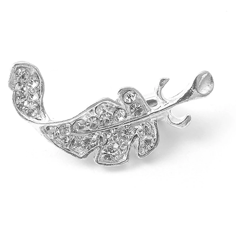 

Silver Leaf Brooch Feather Brooch Women's Rhinestone Brooch Fashion Wedding