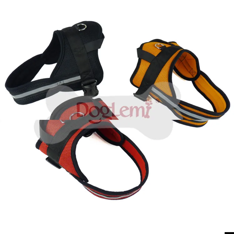 

Breathable Big Dog Mesh Harness Non Pull Large Dogs Night Walking Vest with Reflective Tape XS-XL