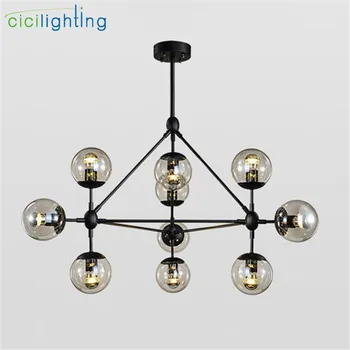 

Modern Lustres chandelier lights industrial led lamps Nordic Art Deco glass ball hanging lighting dining room island lighting