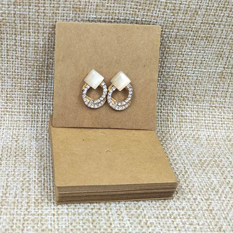 Серьги карты сделай сам 5x5 5 см 1 шт. черные/крафт дисплей для серег партия = 200 карт +
