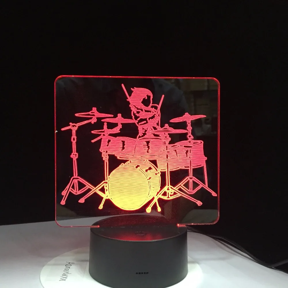 LED 3D DRUM SET LAMP LIGHT MUSIC LAMP COLOR CHANGING 