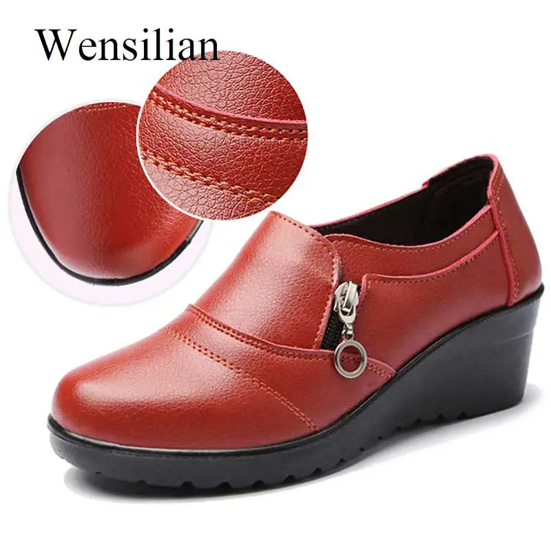 

Designer Women Platform Shoes Leisure Flats Leather Breathable Moccasins Mother Loafers Casual Shoes Zapatillas Mujer
