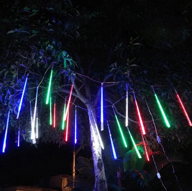 Ac85-265v 30 cm 50 cm 8 Meteor Shower Chuva Tubos de Luz Conduzida da Corda ao ar Livre à Prova d’ Água para o Natal Festa de Casamento Decoração