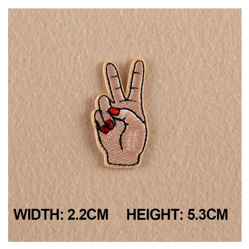 

Red Nail Hand Eyes Feather Patches Iron On Or Sew Fabric Sticker For Clothes Badge Embroidered Appliques DIY