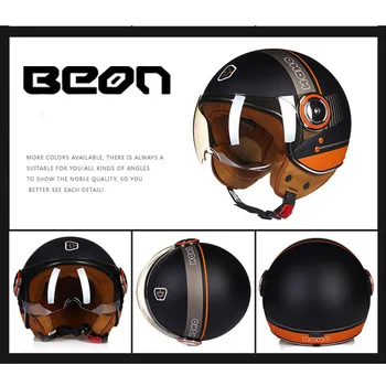 

2019 New European ECE certification Retro Half Face Motorcycle Helmet ABS Motorbike Electric Bicycle Helmets with PC Visor Lens